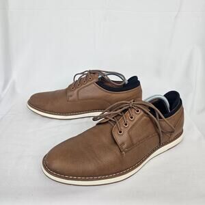 Aldo Men’s Brown Leather Casual Derby Shoes Size 9.5M Lightweight Comfort Style